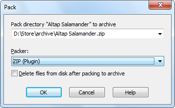 Creating ZIP archive with ZIP packer plugin